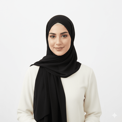 Marjeena Black Premium Jersey Hijab - Marjeena collection