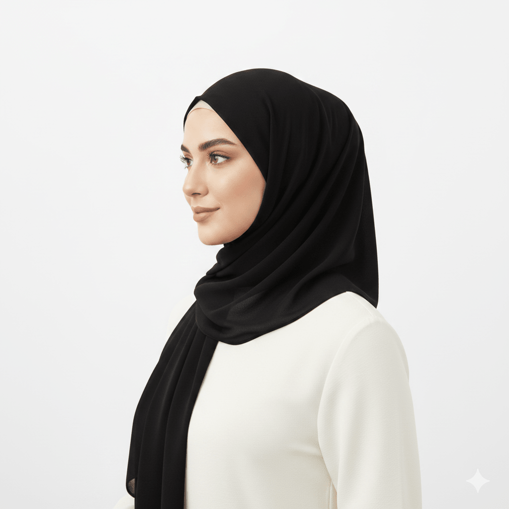 Marjeena Black Premium Jersey Hijab - Marjeena collection