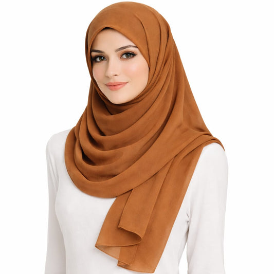 Marjeena Caramel Premium Jersey Hijab - Marjeena collection