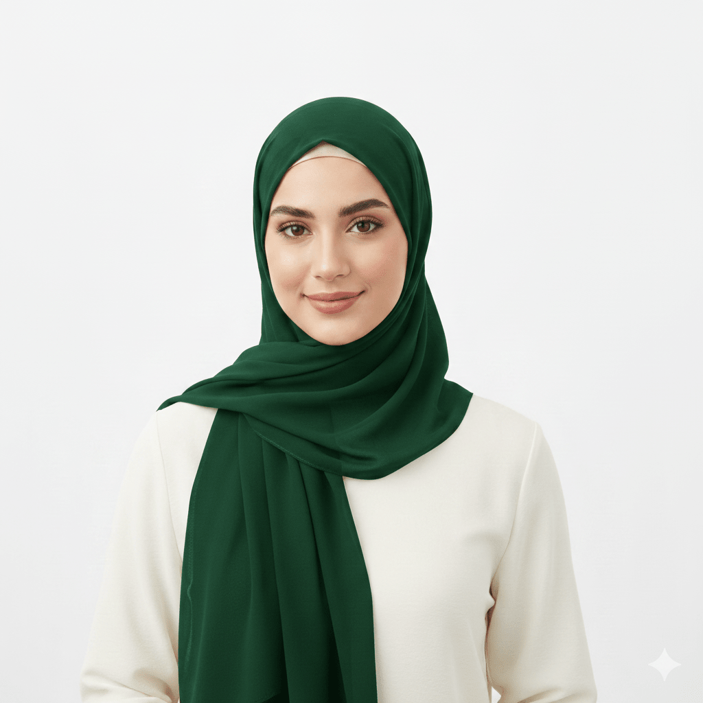 Marjeena Green Premium Jersey Hijab - Marjeena collection