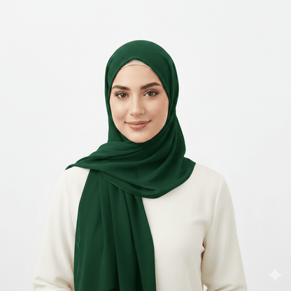 Marjeena Green Premium Jersey Hijab - Marjeena collection