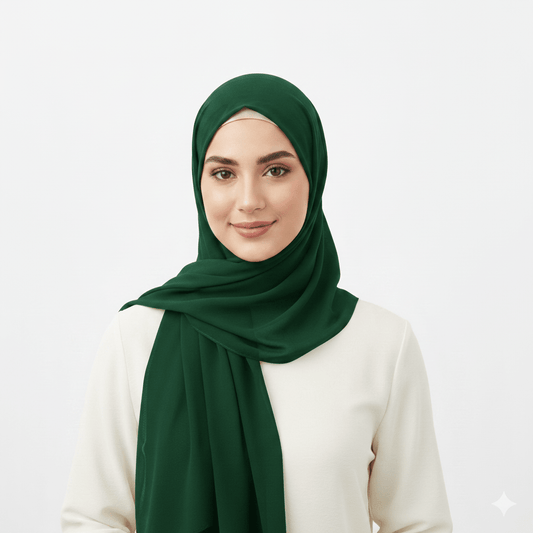 Marjeena Green Premium Jersey Hijab - Marjeena collection