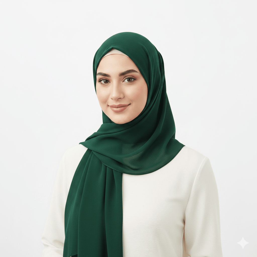 Marjeena Green Premium Jersey Hijab - Marjeena collection