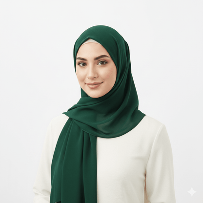 Marjeena Green Premium Jersey Hijab - Marjeena collection
