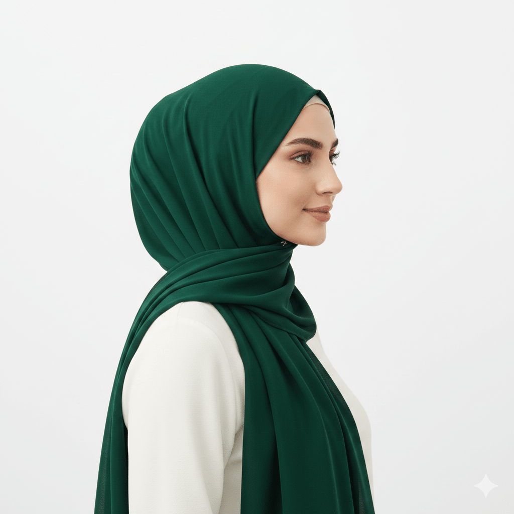 Marjeena Green Premium Jersey Hijab - Marjeena collection