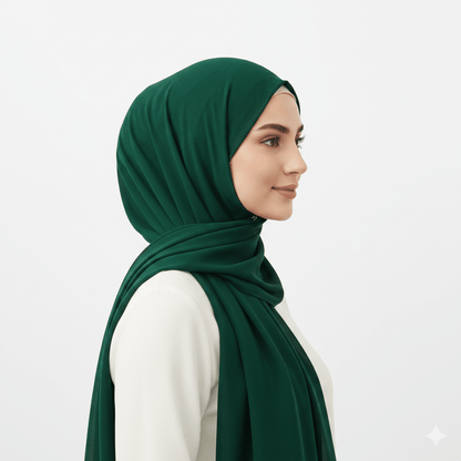 Marjeena Green Premium Jersey Hijab - Marjeena collection