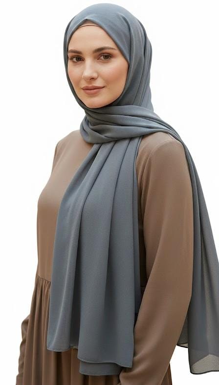Marjeena Grey Premium Jersey Hijab - Marjeena collection