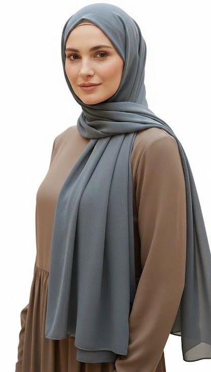 Marjeena Grey Premium Jersey Hijab - Marjeena collection