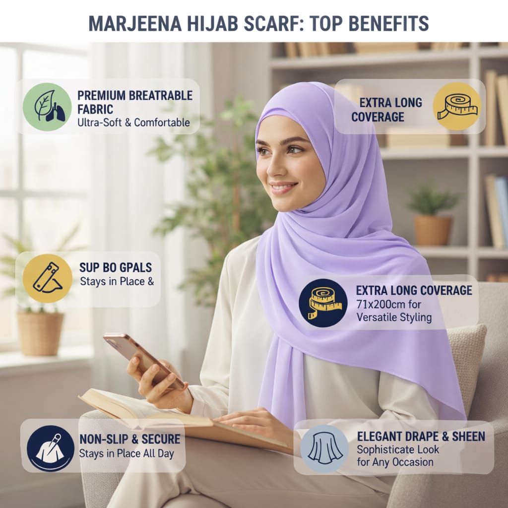 Marjeena Lavender Premium Jersey Hijab - Marjeena collection