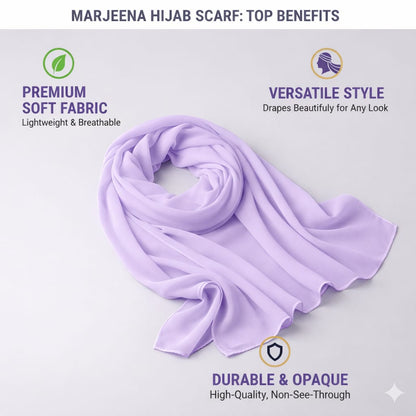 Marjeena Lavender Premium Jersey Hijab - Marjeena collection