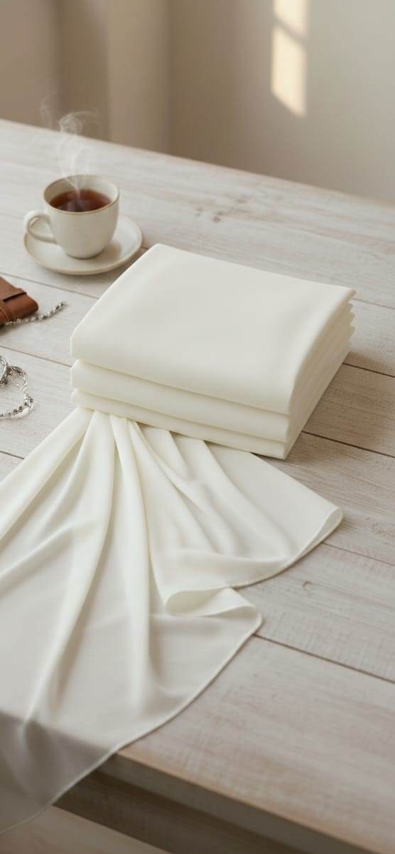 Marjeena Off White Premium Georgette Hijab – Soft Everyday Hijab - Marjeena collection