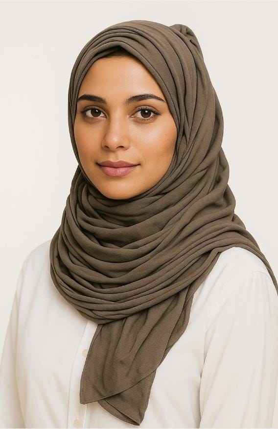 Marjeena Olive Brown Premium Jersey Hijab - Marjeena collection