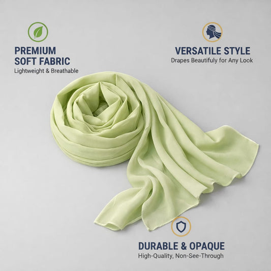 Marjeena Premium Soft Georgette Hijab – Sage Green | Lightweight Hijab Scarf - Marjeena collection