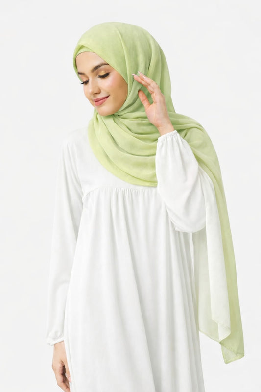 Marjeena Premium Soft Georgette Hijab – Sage Green | Lightweight Hijab Scarf - Marjeena collection