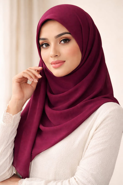 Marjeena Reddish Purple Premium Jersey Hijab - Marjeena collection