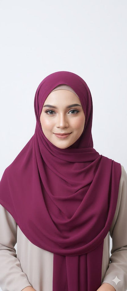 Marjeena Vintage Wine Premium Jersey Hijab - Marjeena collection