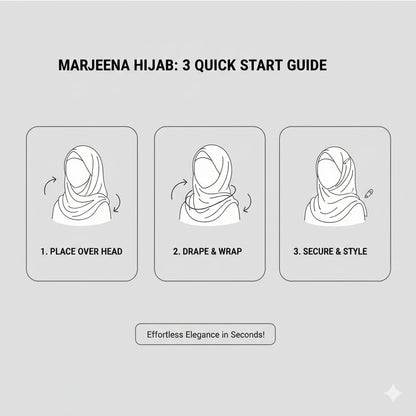 Marjeena White Premium Jersey Hijab - Marjeena collection