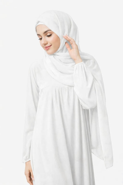 Marjeena White Premium Jersey Hijab - Marjeena collection